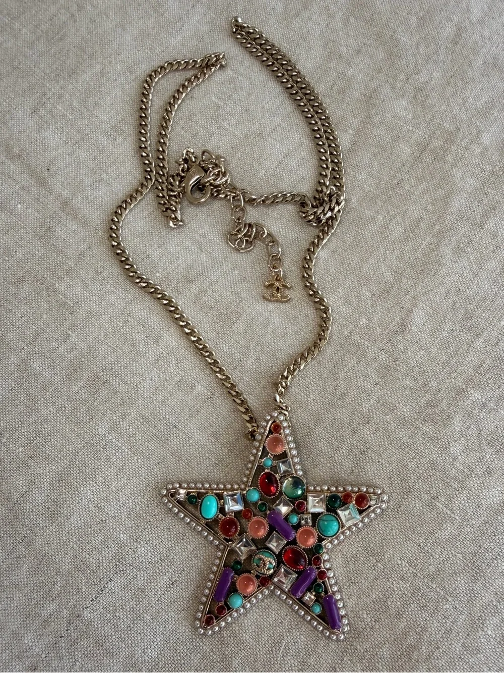 ⭐️Chanel Multicolor Star Pendant Necklace 🦄